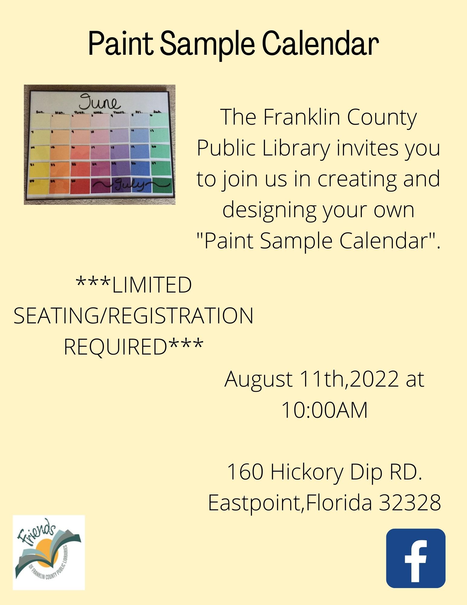 DIY Paint Sample Calendar Craft Program - Apalachicola, St. George Island  Florida